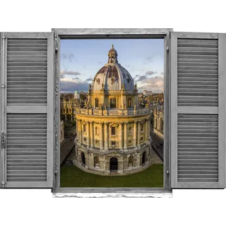 Queence "Palast", Wandsticker, Wandbild, selbstklebend, 3D, Fenster,