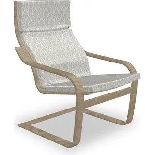 ABAKUHAUS Damast Poäng Sessel Polster, Braut Abstrakt Klassisch, Sitzkissen mit Stuhlkissen mit Hakenschlaufe und Reißverschluss, Creme Beige - Beige