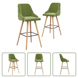 The Living Store Barhocker 2 Stk. Hellgrün Samt - Grün