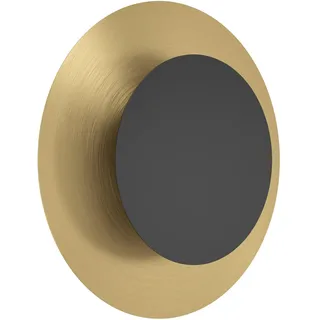 EGLO LED Wandlampe Tocina, Wandleuchte innen mit indirekter Beleuchtung, Wandbeleuchtung für Flur und Wohnzimmer, Metall in Schwarz und Messing-gebürstet, warmweiß