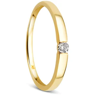 OROVI Verlobungsring Damen -8K (333) Gelbgold – Diamant Ring, Ring Gold mit natürlichem Diamant in Spannfassung, Hypoallergener Goldring, Schmuck Damen, Goldschmuck, inkl. edler Schmuckbox (Größe 60)