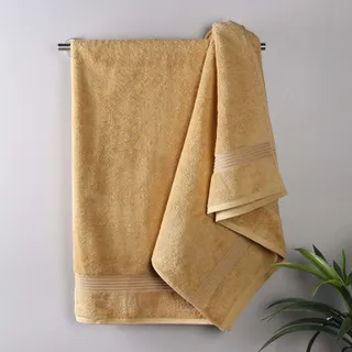 Superior, Badetuch-Set aus ägyptischer Baumwolle, Gästebad, Deko-Essentials, Schnell trocknend, Saugfähig, Große Badetücher, Spa, Hotel, Resort, Erwachsene, Kinder, 2er-Set, Gold
