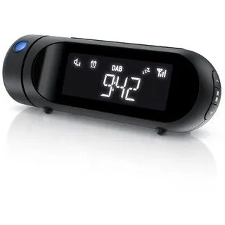 CSL - DAB Plus Radio - Radiowecker Projektionswecker digital – DAB/DAB+ / FM Radio mit je 20 Speicherplätzen – Ladeausgang – 4 Helligkeitsstufen – dimmbare Projektion