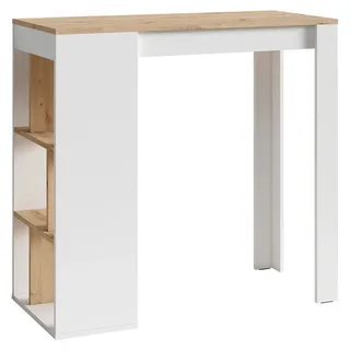 byLIVING Bartisch Moby Weiß/Eiche ca. 110x50x104 cm