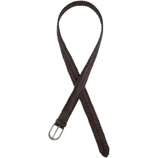 Ulla Popken Damen, echtes Leder, geflochten, Metallic-Schließe Gürtel, Marone, 95