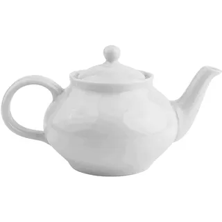 Sallys Porzellan Teekanne - obere Kanne - Weiß glänzend