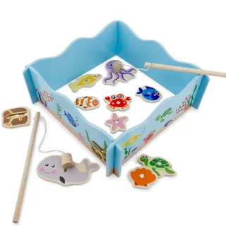 Woet® Holzspielzeug Angelspiel für Kinder - Magnetisches Angelspiel - Feinmotorik und Koordination - Lernspielzeug - Ab 2 Jahren