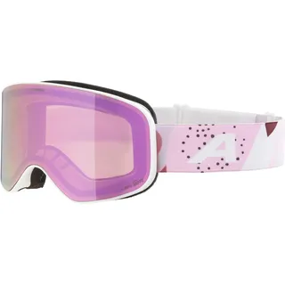 Alpina Slope Q-Lite - Stylische Skibrille für Damen und Herren, Anti-Fog, effektive Luftzirkulation, Verspiegelte Scheibe, white-rose matt/rose