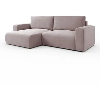 lookway Ecksofa OPERA L-Form mit Schlaffunktion und Bettkasten Rosa