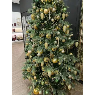 Weihnachtskugeln Kunststoff 8cm 6 Stück - Piniengrün - Grün