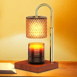 RAINBEAN Kerzenwärmer Lampe, Duftlampe mit Timer Dimmer für Jar Duftkerzen Elektrischer Kerzenwärmer Höhenverstellbar Candle Warmer Lamp Vintage Heimdekoration