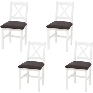 MCW Esszimmerstuhl Stoff Weiß/Schwarz 4er Set