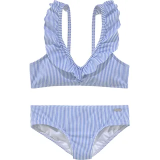 Buffalo Bustier-Bikini mit Volants am Ausschnitt, weiß