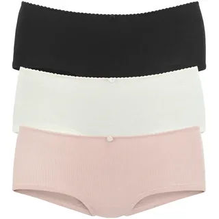 Vivance Panty 3er-Pack, aus weicher und elastischer Rippware, mit zartem Röschen vorn, rosa