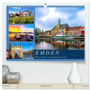 EMDEN maritime Seehafenstadt (hochwertiger Premium Wandkalender 2026 DIN A2 quer), Kunstdruck in Hochglanz: Malerische und außergewöhnliche Stadtansichten (CALVENDO Orte)
