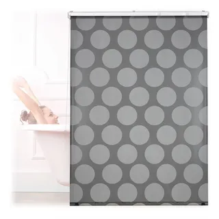 Relaxdays Duschrollo , Kunststoff, Metall , 120x4.5 cm , Heimtextilien, Badtextilien, Duschvorhänge