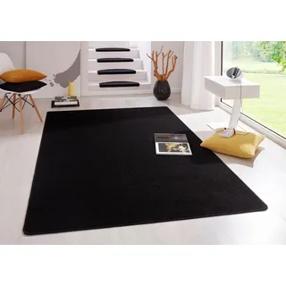 Fancy Kurzflorteppich 80 x 150 cm schwarz