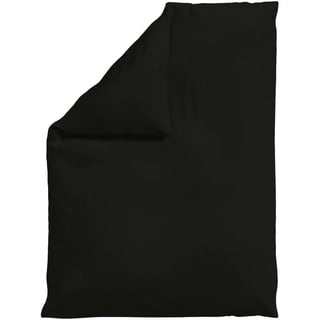 schlafgut Woven Satin Bettwäsche Bettbezug einzeln, Off-Black