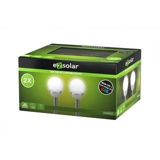 LED Solar Wegeleuchte Cracked Ball, Solar Gartenleuchte mit Farbwechsel-Funktion, inklusive 2x 1,2V AA Ni-MH Akku, 2er Set