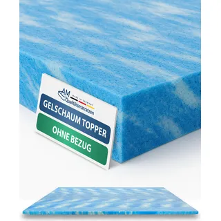 AM Qualitätsmatratzen | Gelschaum-Topper | 200x200 cm | Ohne Bezug | Matratzentopper | 200/200 | Gel Topper
