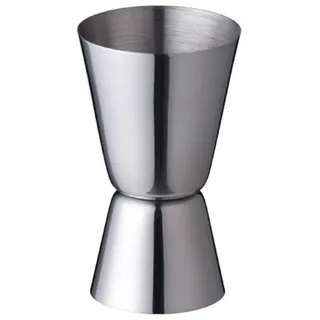 Messbecher 25 ml und 50 ml Edelstahl mit doppelseitigem Messstab für Barkeeper - Silber