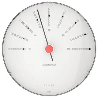 Arne Jacobsen Hygrometer Ø12 cm Bankers Originaldesign Kreative Details, Weiss, Eiche