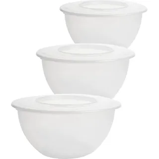Vielseitige Schüssel mit Deckel 5L, stapelbar, gefriergeeignet, 3-teiliges Set - Transparent