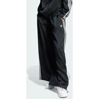 adidas Sporthose ADIDAS ORIGINALS "ADICOLOR SATIN WIDE LEG", Damen, Gr. 36, N-Gr, schwarz (schwarz, normal, gr.), Obermaterial: 97% Polyester, 3% Elasthan, gestreift, Hosen Sporthose