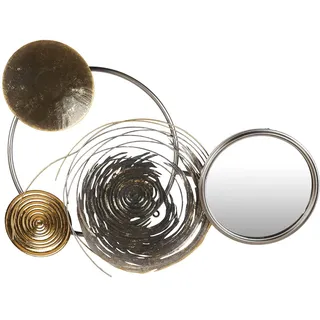 GILDE Metallbilder Wanddeko Bilder Metall – moderne Wanddekoration Wohnzimmer – Wandbild 3D Metallbild Wand Deko Blumen Blätter Wall Decoration 83 x 58 cm Farben: Gold Silber Braun