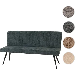 Sitzbank HWC-K16, Esszimmerbank Bank Polsterbank, Rückenlehne Stoff/Textil Chenille Metall 160cm ~ b