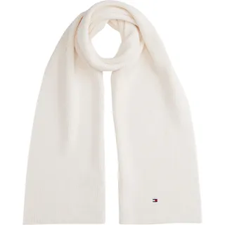 Tommy Hilfiger Unisex Kinder Schal mit kleiner Flagge, AU0AU01566, Weiß, Einheitsgröße, Weiß (altweiß), Einheitsgröße