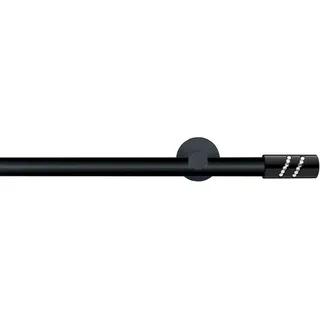 GARESA Innenlaufgarnitur mit Endknopf 1-läufig Ø 20 mm 200 cm Schwarz