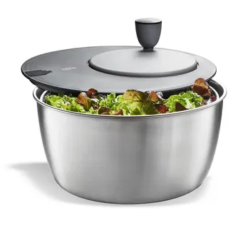 GEFU Salatschleuder Rotare 3 Liter 25 cm Edelstahl Schwarz/Silber