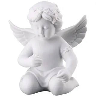 Rosenthal Engel mit Blumenkranz 8,7 x 6,8 x H 10,2 cm, Porzellan Weiss-matt, inkl. Geschenkbox