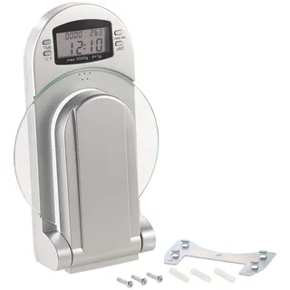 Rosenstein & Söhne Wandwaage: Digitale Küchenwaage zur Wandmontage, klappbar, Timer, 3 kg Tragkraft (Wandküchenwaage, Küchen Wandwaage klappbar, Scale)