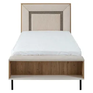 Garnitur Kinderzimmer Bett Kinderbett Kindermöbel Braun Holz Set 5tlg - Braun