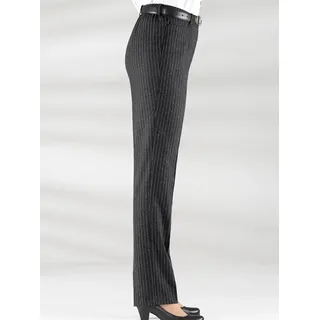 Bügelfaltenhose COME ON, Damen, Gr. 195, Extrakurzgrößen, schwarz-weiß (schwarz, weiß nadelstreifen), 49% Wolle, 29% Polyester, 20% Baumwolle, 2% Elasthan, gemustert, mehrfarbig, lang, Hosen Bügelfaltenhose