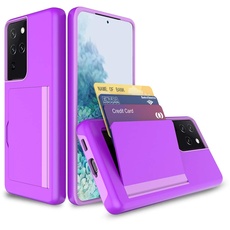 Luhuanx Hülle für Samsung Galaxy S21 Ultra Hülle, Hülle kompatibel mit Samsung S21 Ultra Hülle 5G, gehärtete Glasqualität mit voller Linsenrückseite, S21 Ultra Hülle in 6,8 Zoll (Purple)