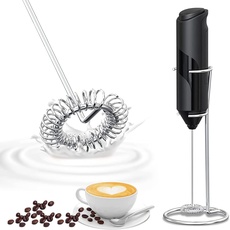 KKNE Electric Milk Frother, Manuelle Milk Frother, Manuelle Milk Frother with Powerful Electric Motor for Coffee, Fractions, Milk, Matcha, Hot Chocolate