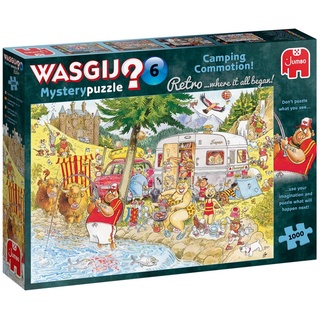 JUMBO Spiele Jumbo Wasgij Retro Mystery 6 Camping-Wahnsinn 1000 Teile