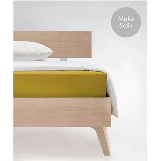 FLEURESSE Spannbettlaken Mako-Satin 90 x 200 - 140 x 200 - 180 x 200 cm grün