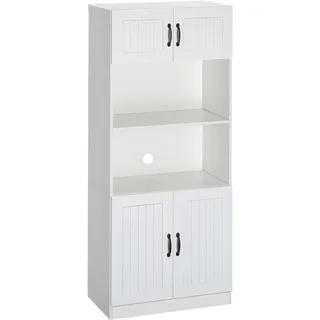 Homcom Aufbewahrungsschrank, Spanplatte, Weiß, 70L x 40B x 170H cm , Holzwerkstoff , 40x170x70 cm , Waschküche, Mehrzweckschränke