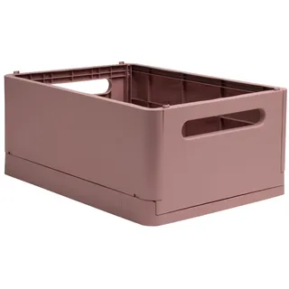 Exacompta 27238D Aufbewahrungsbox SMART CASE MAXI. Faltbare Mehrzweckbox aus Recycling-Kunststoff DIN A4+ stapelbare Klappkiste Klappkorb Klappbox Allzweckbox Aufbewahrungskiste Altrosa