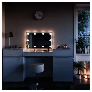 Vicco Schminktisch Lilli Weiß 190 cm mit Hocker