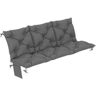 Outsunny Bankkissen aus Polyester Dunkelgrau , Textil , 100x10x150 cm , Gartenmöbel, Gartenpolster & Auflagen, Bankauflagen