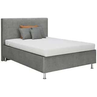 Ti'me Polsterbett , Grün , Textil, Holzwerkstoff , 140x200 cm , gepolstertes Kopfteil, Lattenrosthöhe individuell einstellbar , Schlafzimmer, Betten, Polsterbetten