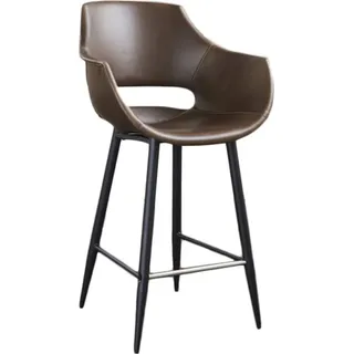 KAWOLA Thekenhocker ZAJA Barstuhl Sitzhöhe 65 cm Kunstleder dunkelbraun - Dunkelbraun