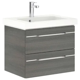 Pelipal Waschtischkombi , Graphitfarben , Metall , 2 Schubladen , 64.4 cm , Made in Germany , hängend, Typenauswahl , Badezimmer, Waschbecken & Armaturen, Waschtische