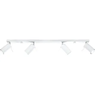 SOLLUX lighting Ring 4L Deckenleuchte, minimalistisches & modernes Design, verstellbarer Arm & Richtung De The Light | Austauschbare GU10 Birne, 4 x 40 W | Stahl, Weiß, 80 x 6 x 16 cm - Weiß