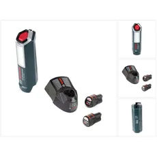 Bosch Professional, Arbeitsleuchte, GLI 12V-300 Akku Lampe + 2x GBA 12 V 3,0 Ah Akku + GAL 1230 Ladegerät (300 lm)